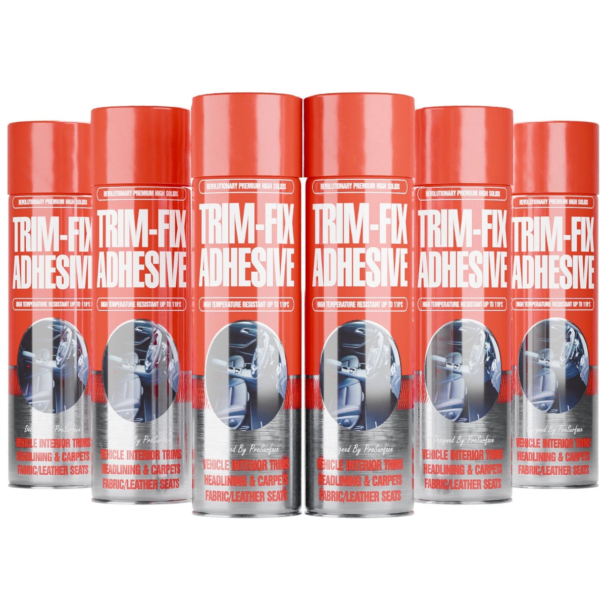 Trim-Fix high-temperature spray adhesive can; the number supplied depends on the selected length
