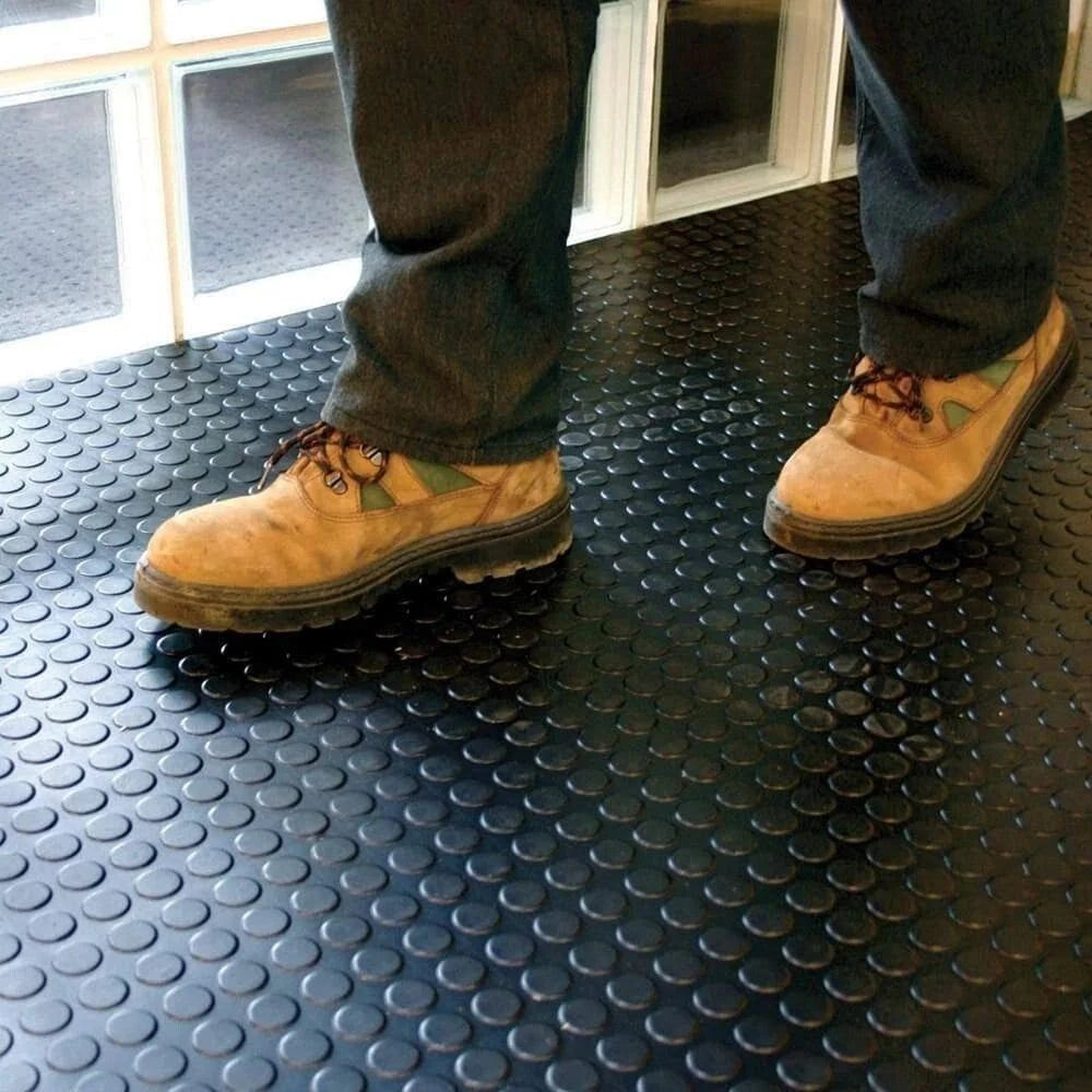 3mm coin pattern rubber matting in use