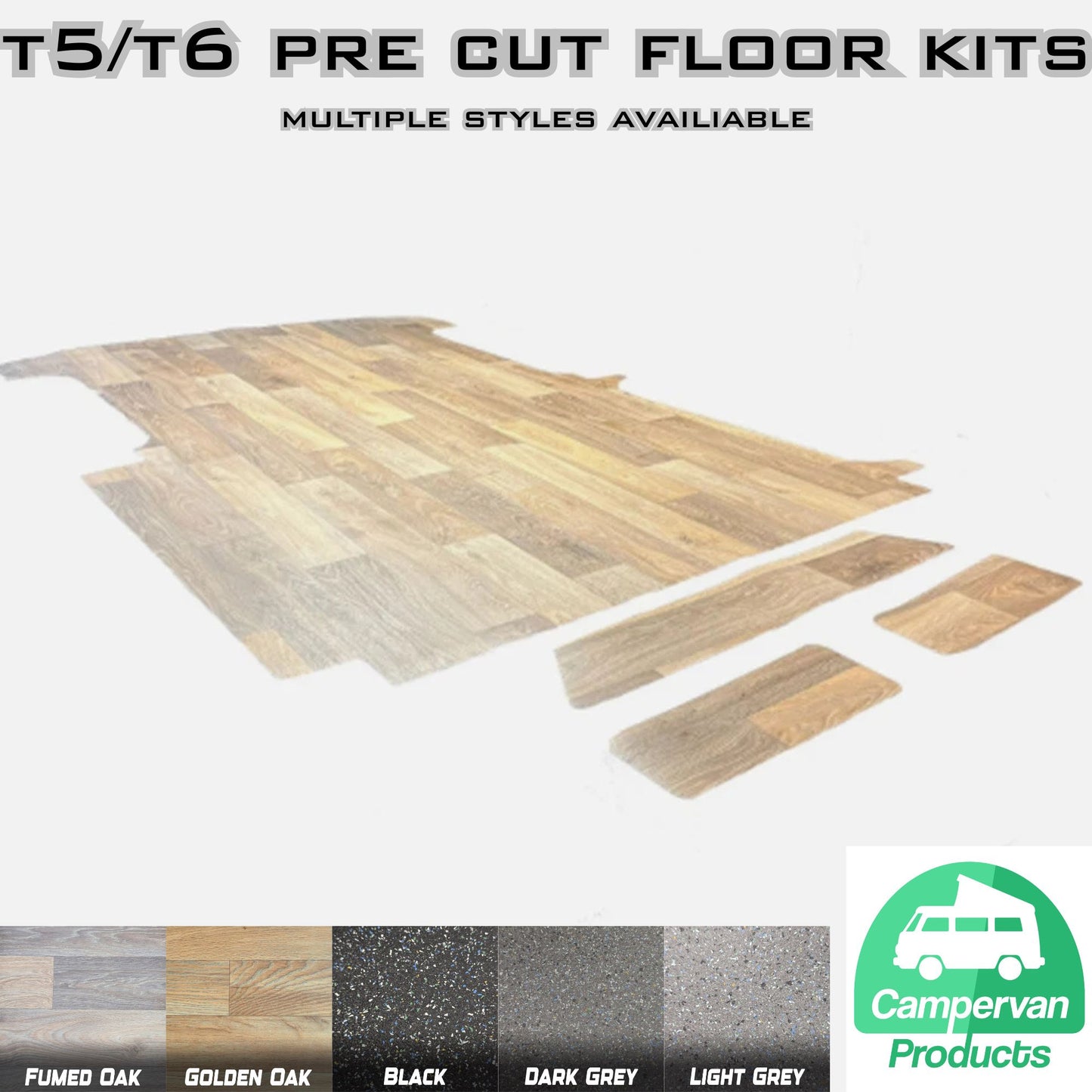 VW Transporter T5 T6 Pre-Cut Van Floor – Rubber or Vinyl Finish – SWB & LWB