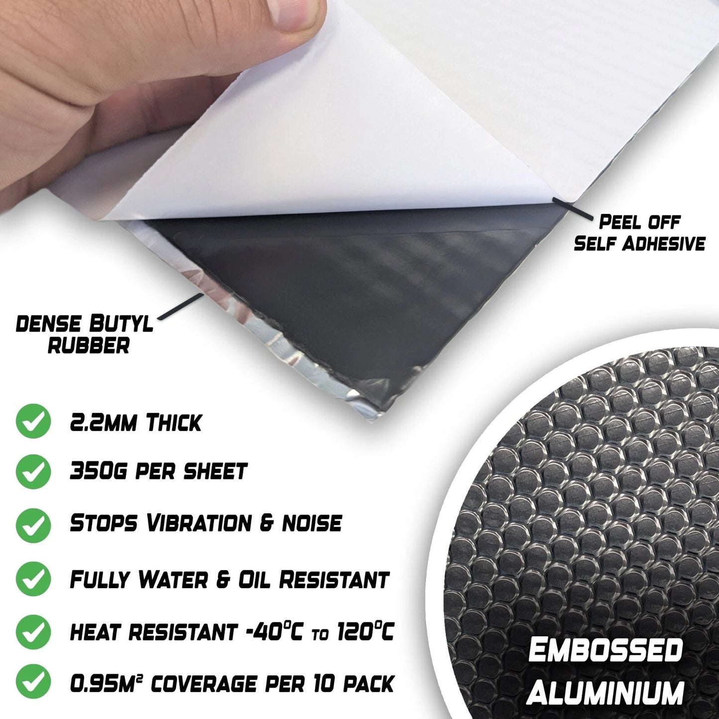 Self Adhesive Butyl Sound Deadening Sheets – Anti Vibration Insulation for Campervan & Van Conversion