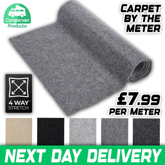 270gsm 4 Way Stretch Campervan Lining Carpet – Van Conversion Interior Trim (Cut to Length)