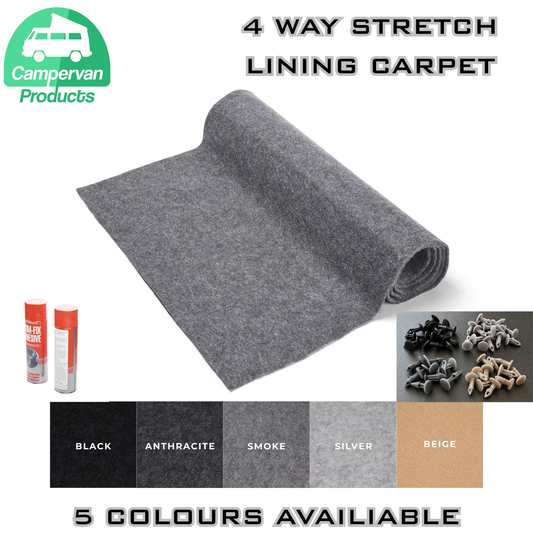 270gsm 4 Way Stretch Campervan Lining Carpet with High Temp Adhesive – Cut To Length