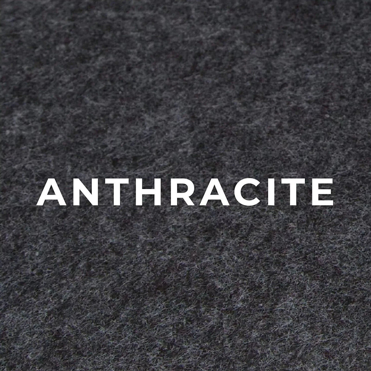 Anthracite carpet lining texture close-up, labelled Anthracite