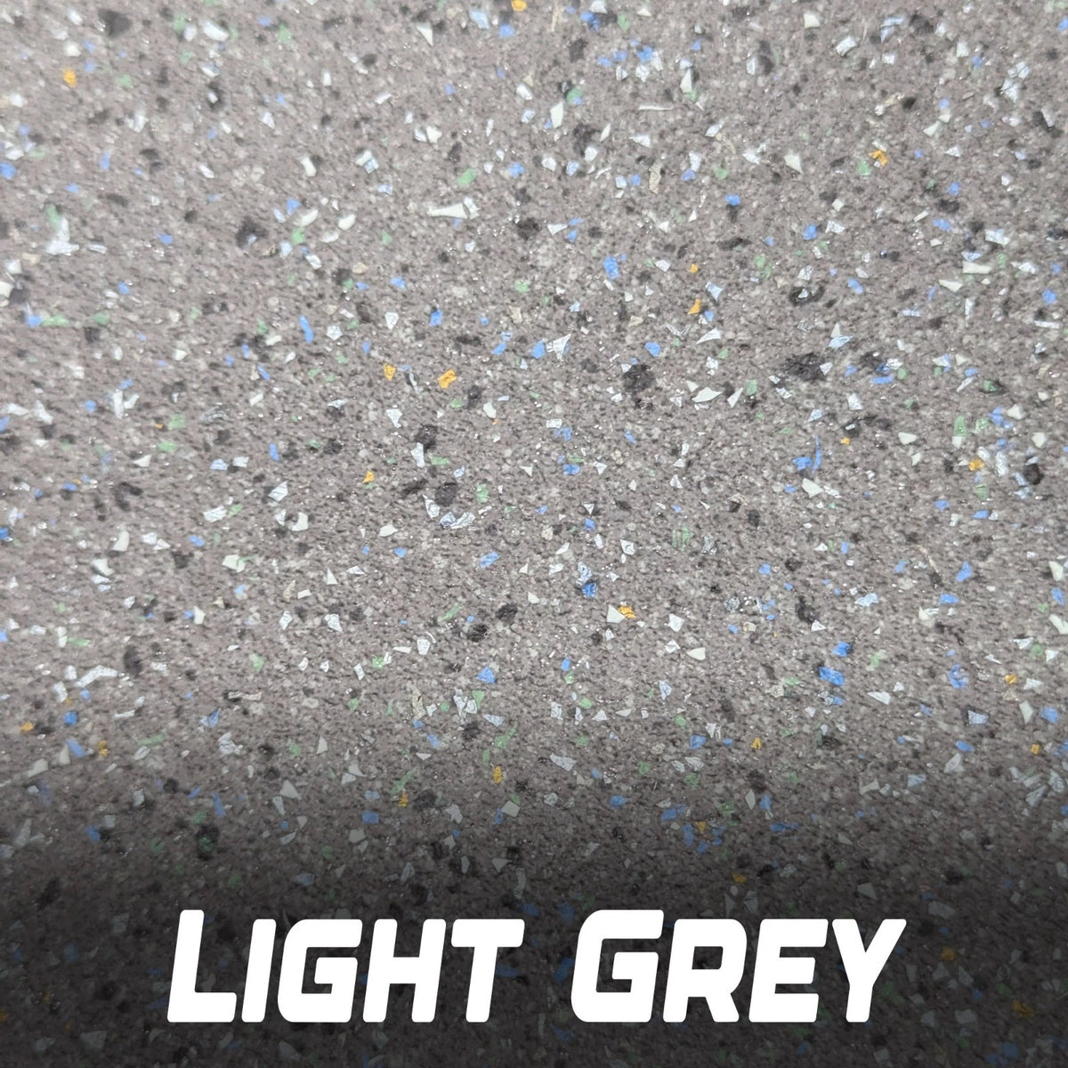 Light grey speckled vinyl texture close-up, labelled Light Grey