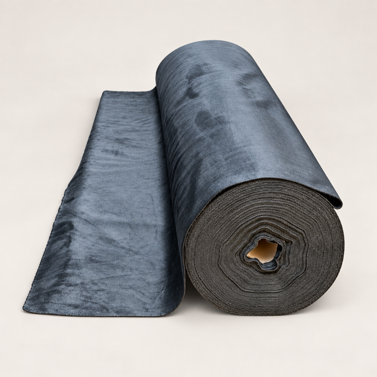 Representative dark grey suede campervan lining fabric roll; check colour swatches for exact shade