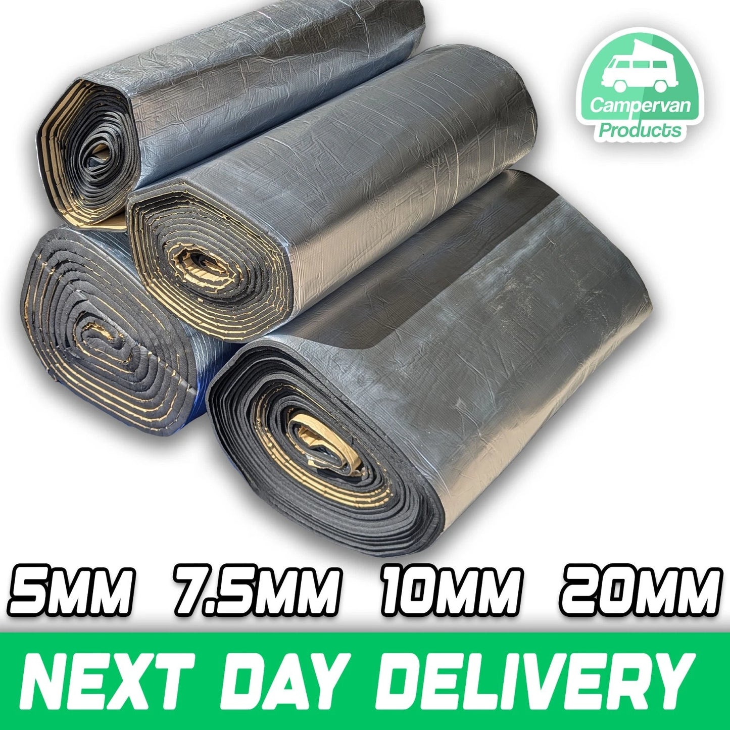 Campervan Products Self-Adhesive Closed Cell Insulation Foam – Thermal & Acoustic Van Lining – 5mm / 7.5mm / 10mm / 20mm – 1–20m